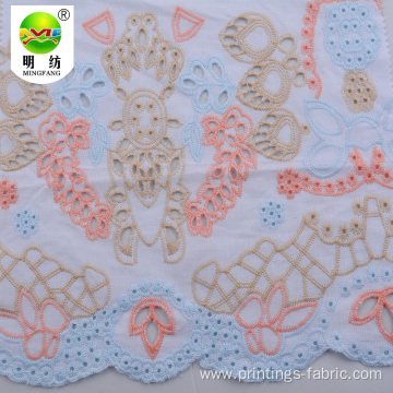 Wholesale 100% cotton eyelet embroidery lace fabric